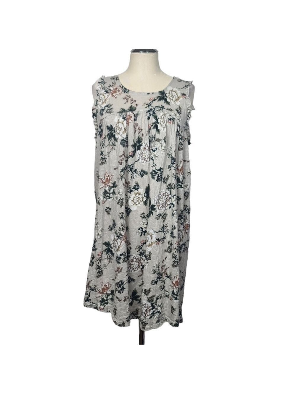 Lucky Brand Babydoll Sleeveless Back Ties Floral Dress S